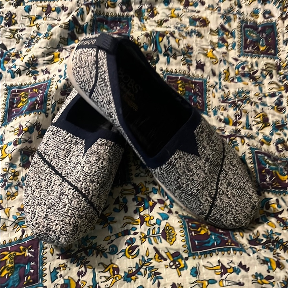 Women’s Navy and Gray Bob’s Slip-On Shoes